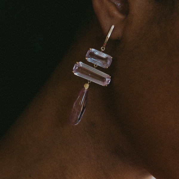Starling KUNZITE TRIPLE DROP EARRINGS