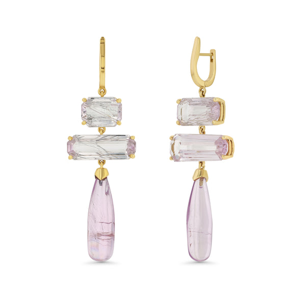 starling KUNZITE TRIPLE DROP EARRINGS