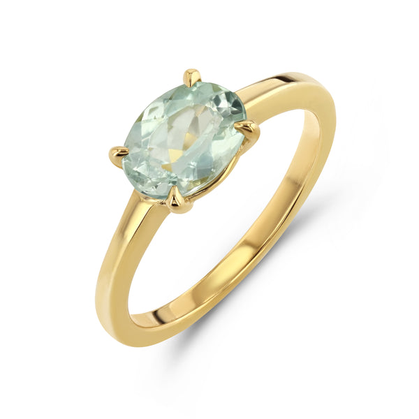 starling LIGHT GREEN TOURMALINE PRONG RING