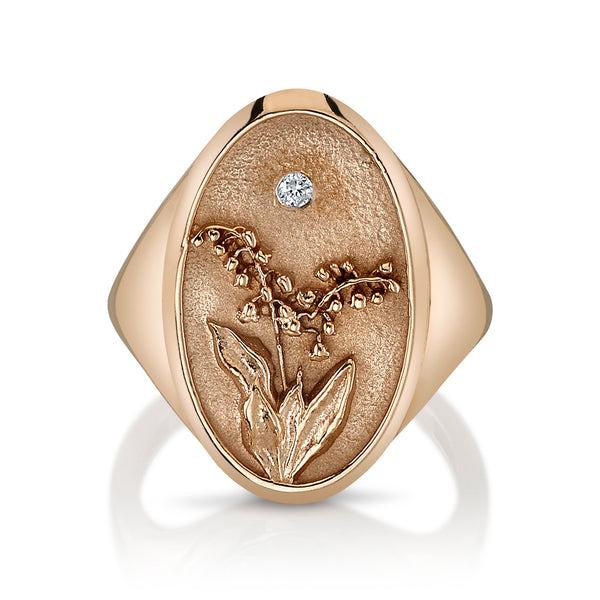 Starling MAY BIRTH FLOWER SIGNET RING