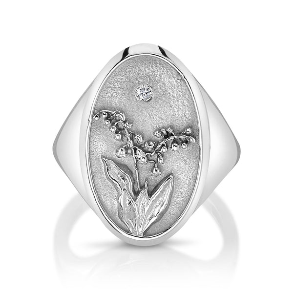 Starling MAY BIRTH FLOWER SIGNET RING