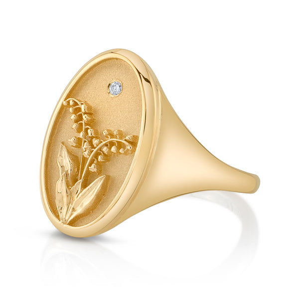 Starling MAY BIRTH FLOWER SIGNET RING