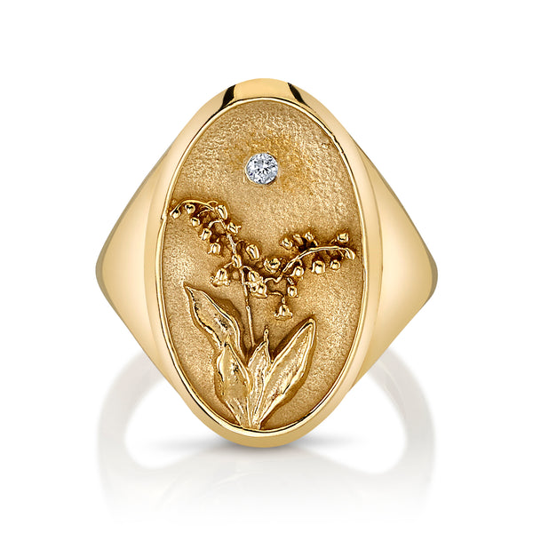 starling MAY BIRTH FLOWER SIGNET RING