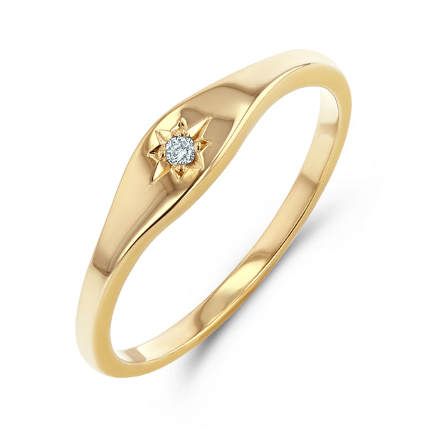 starling Mini Starburst Signet Ring
