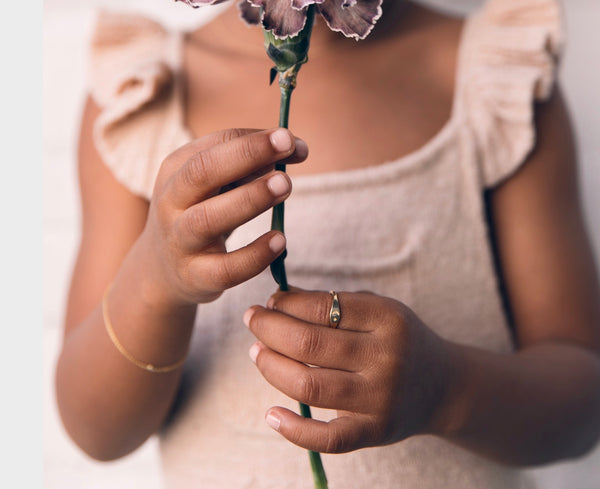 Starling Moon & Star Mini Signet Ring