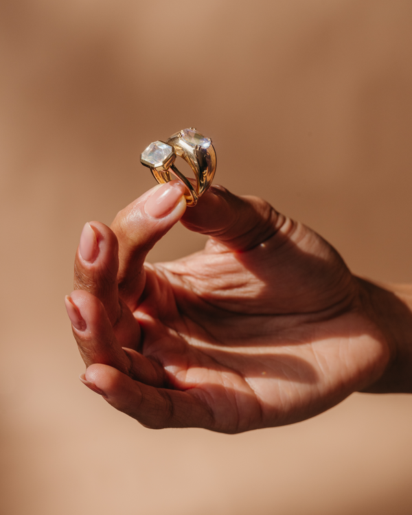 Starling Moonstone Bezel Set Ring