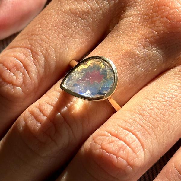 Starling MOONSTONE TILTED BEZEL RING