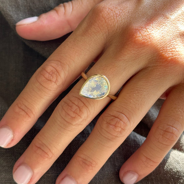 Starling MOONSTONE TILTED BEZEL RING