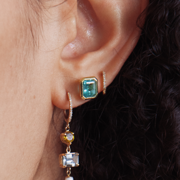 Starling Muzo Emerald Bezel Earrings