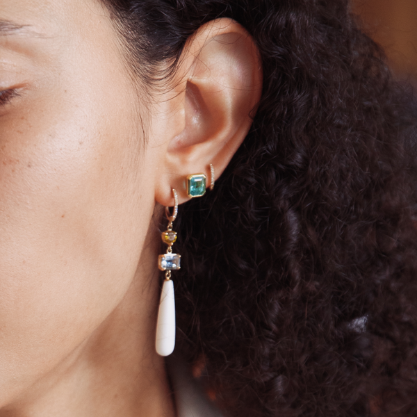 Starling Muzo Emerald Bezel Earrings