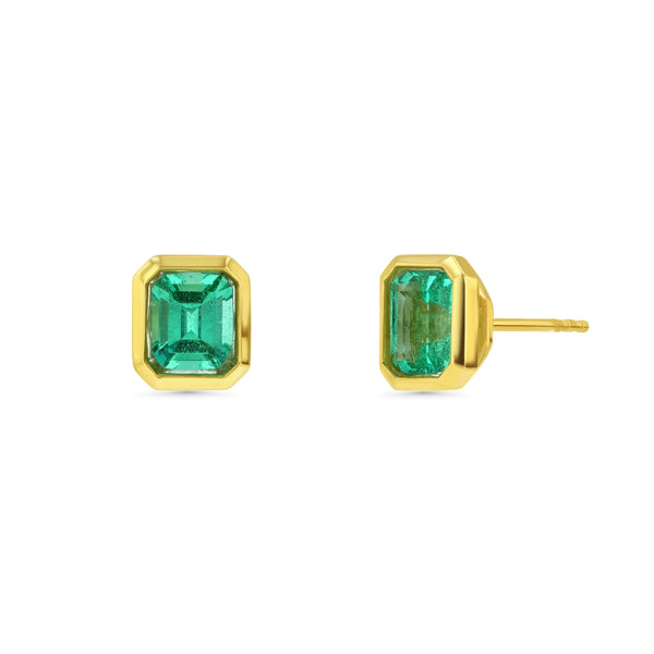 starling Muzo Emerald Bezel Earrings