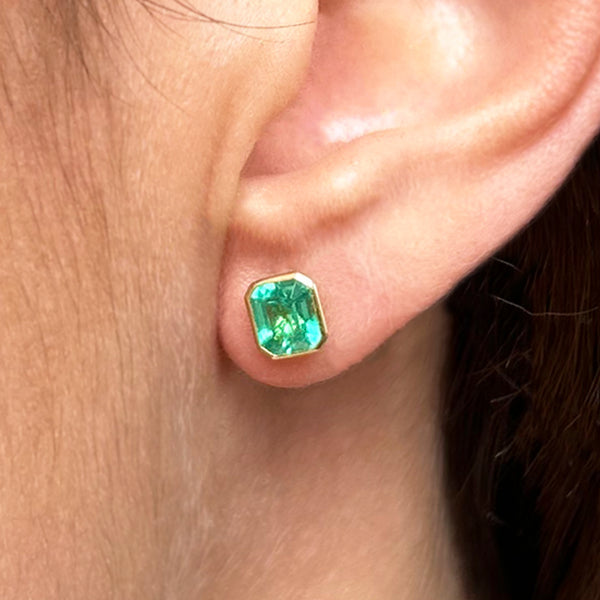 Starling Muzo Emerald Bezel Set Earrings