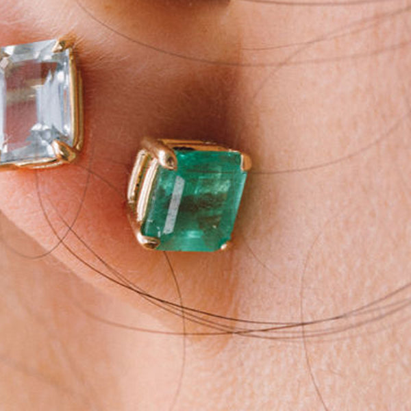 Starling MUZO EMERALD PRONG SET EARRINGS