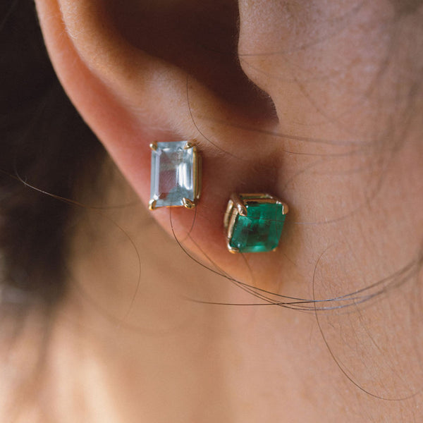 Starling MUZO EMERALD PRONG SET EARRINGS