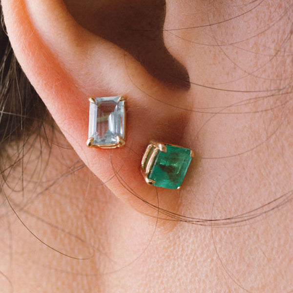 Starling MUZO EMERALD PRONG SET EARRINGS