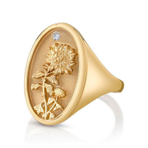 Starling NOVEMBER BIRTH FLOWER SIGNET RING