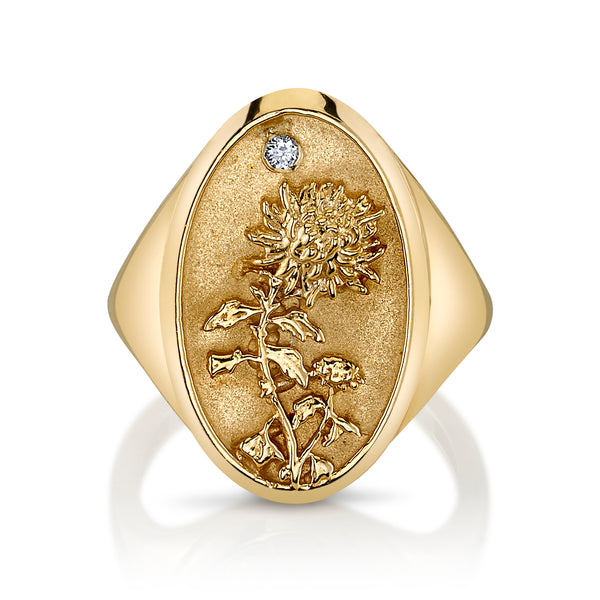starling NOVEMBER BIRTH FLOWER SIGNET RING