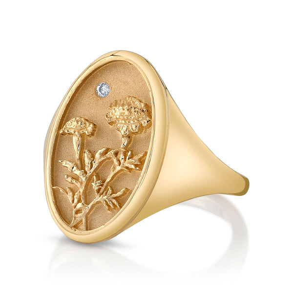 Starling OCTOBER BIRTH FLOWER SIGNET RING