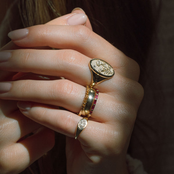 Starling OCTOBER BIRTH FLOWER SIGNET RING