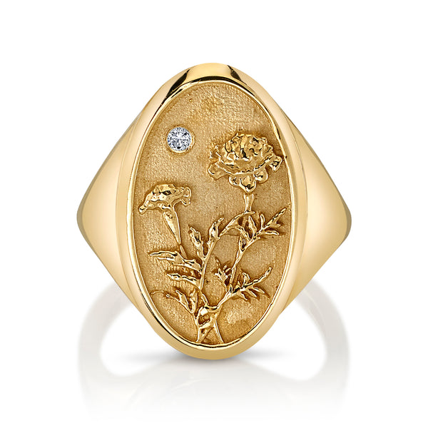 starling OCTOBER BIRTH FLOWER SIGNET RING