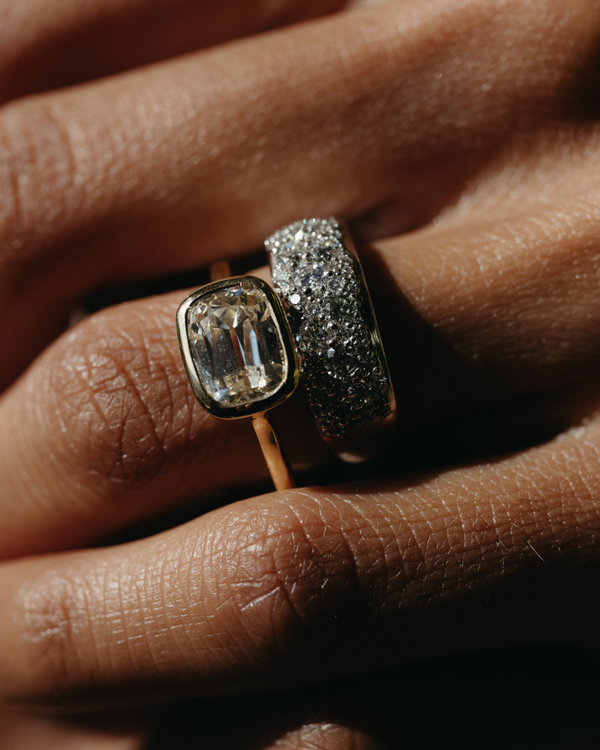 Starling OLD MINE CUT LAB DIAMOND BEZEL RING