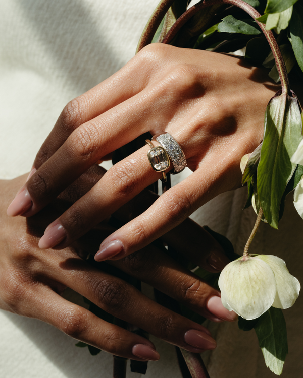 Starling OLD MINE CUT LAB DIAMOND BEZEL RING