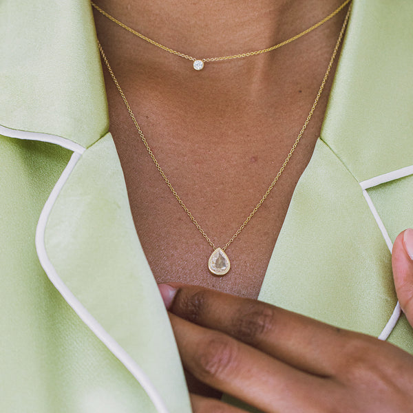 Starling PEAR SHAPED ROSE CUT DIAMOND NECKLACE