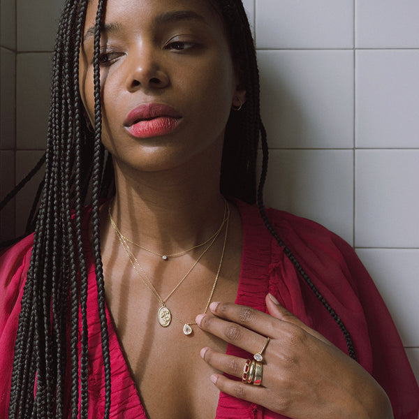 Starling PEAR SHAPED ROSE CUT DIAMOND NECKLACE