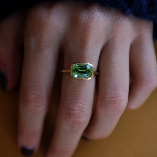 Starling PERIDOT BEZEL SET SOLITAIRE RING