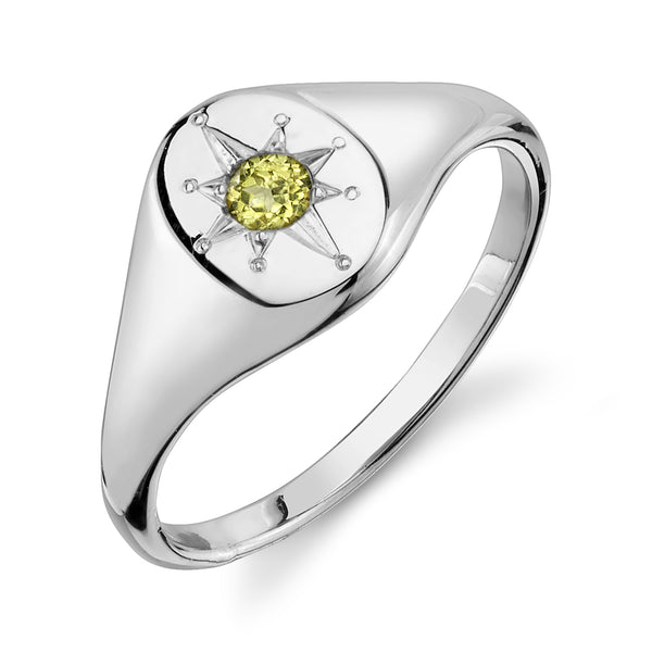 Starling PERIDOT NORTH STAR SIGNET RING