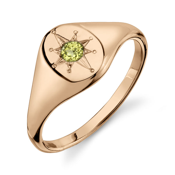 Starling PERIDOT NORTH STAR SIGNET RING