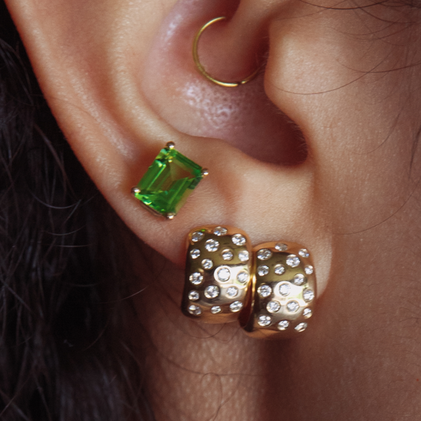 Starling Peridot Prong Set Stud Earrings