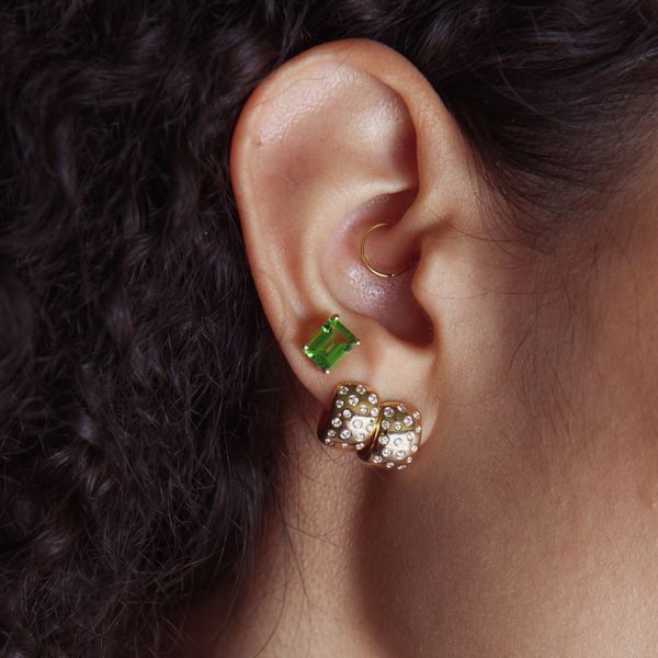 Starling Peridot Prong Set Stud Earrings