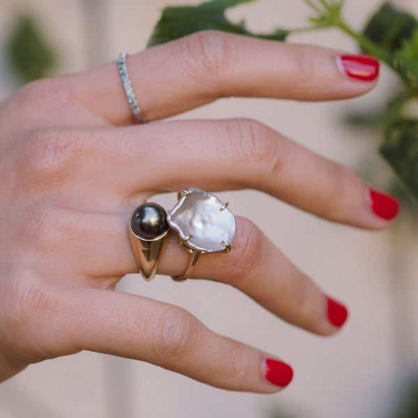 Starling Petal Pearl Ring