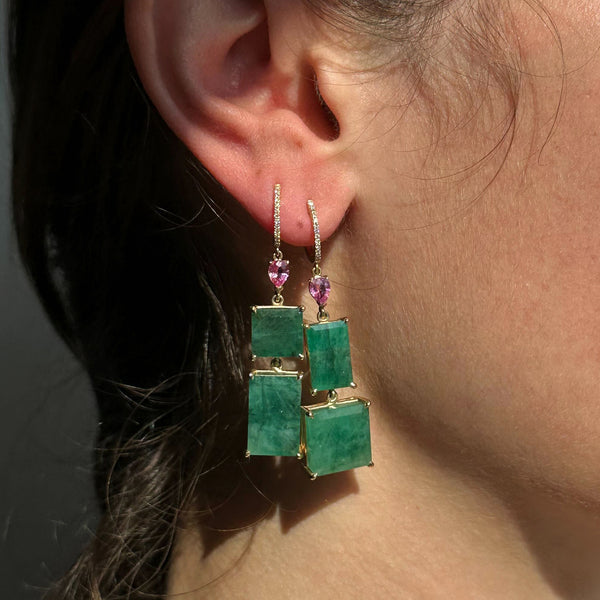 Starling Pink Sapphire & Emerald Drops