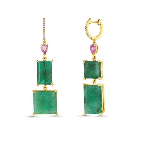 starling Pink Sapphire & Emerald Drops