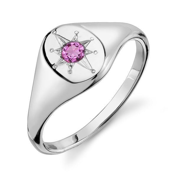 Starling PINK TOURMALINE NORTH STAR SIGNET RING