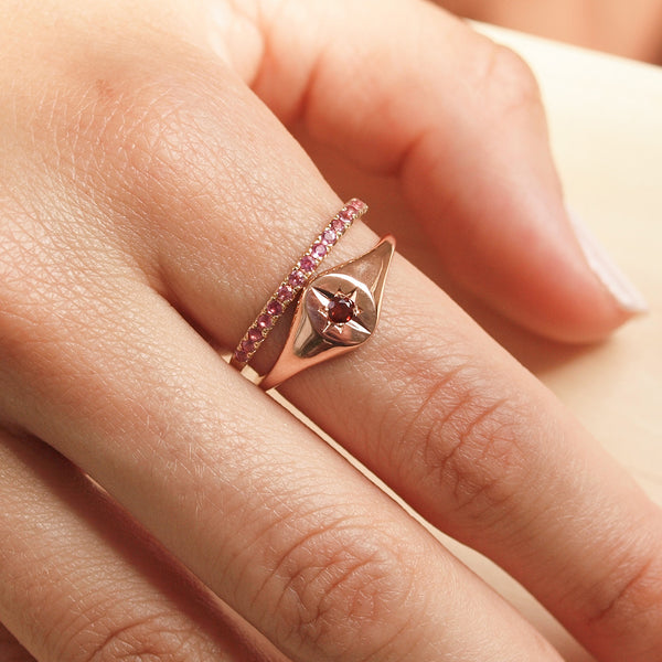 Starling PINK TOURMALINE PAVÉ RING