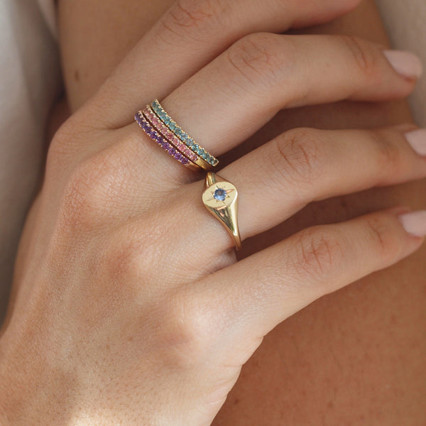 Starling PINK TOURMALINE PAVÉ RING