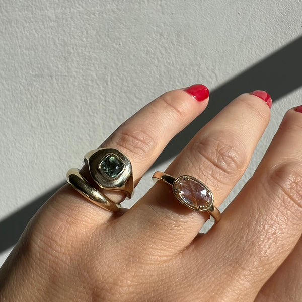 Starling ROSE CUT OVAL DIAMOND BASKET RING