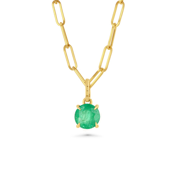 starling Round Emerald Prong Set Charm