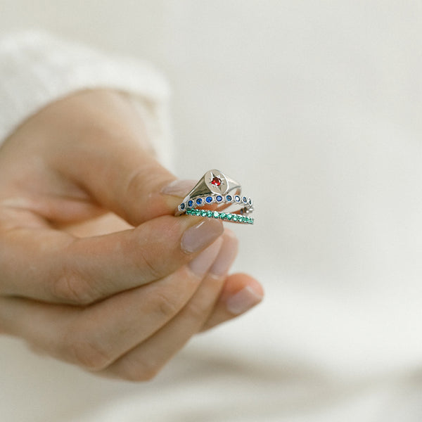 Starling RUBY NORTH STAR SIGNET RING