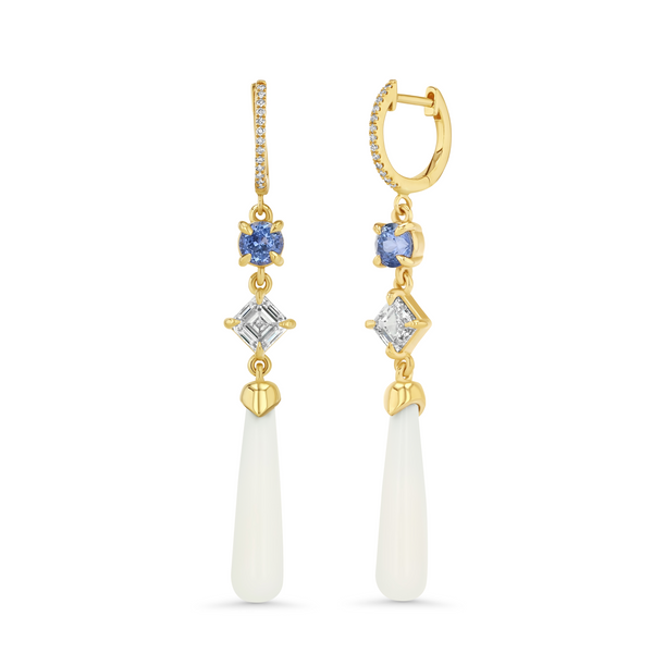 starling Sapphire Diamond & Coral Drop Earrings