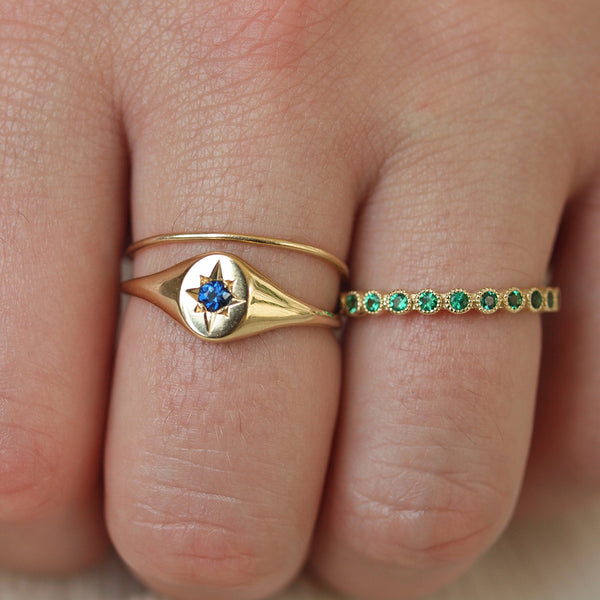 Starling SAPPHIRE NORTH STAR SIGNET RING