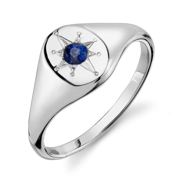Starling SAPPHIRE NORTH STAR SIGNET RING
