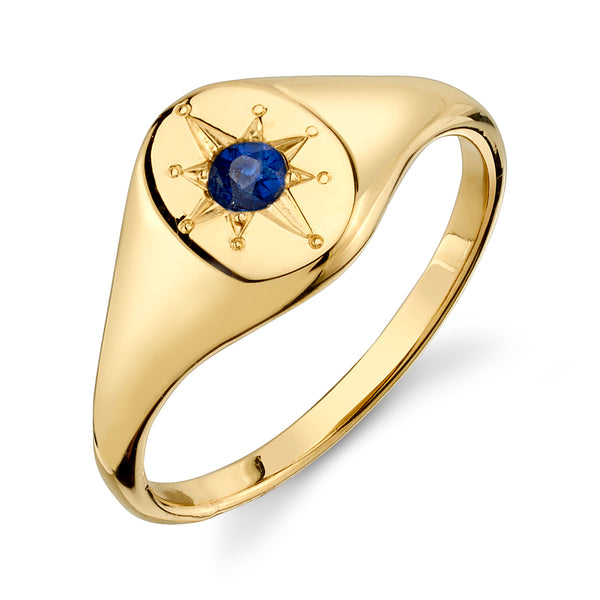 starling SAPPHIRE NORTH STAR SIGNET RING