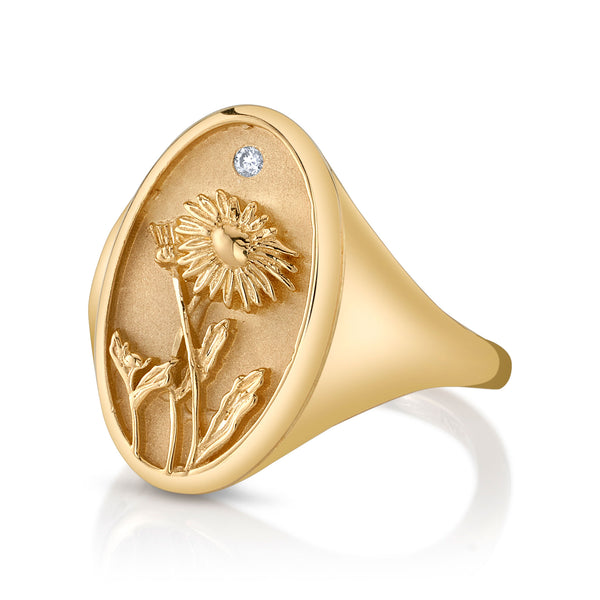 Starling SEPTEMBER BIRTH FLOWER SIGNET RING