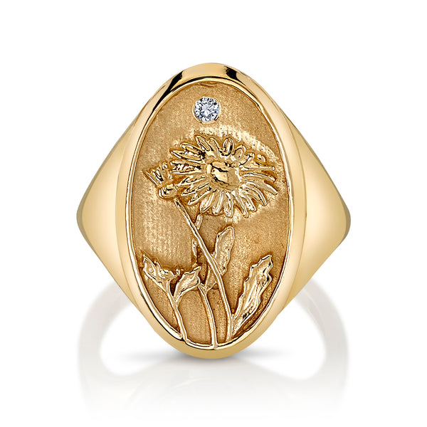 starling SEPTEMBER BIRTH FLOWER SIGNET RING