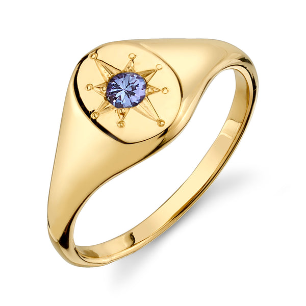 starling TANZANITE NORTH STAR SIGNET RING