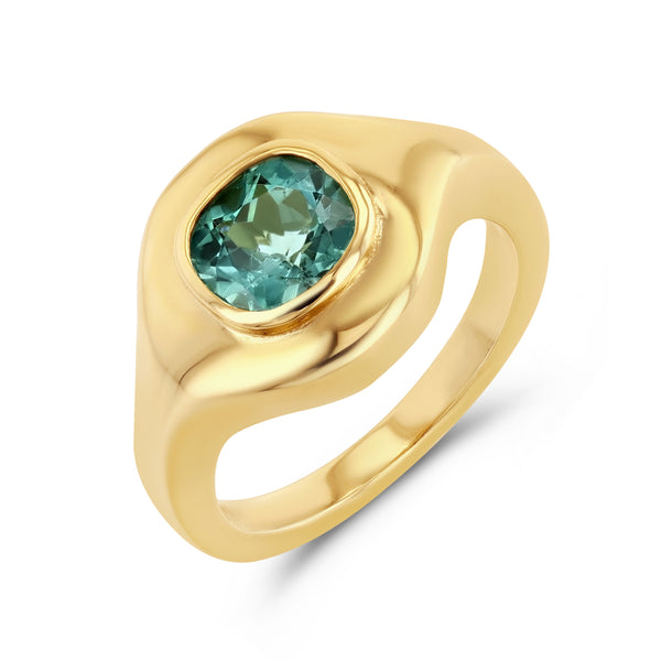 starling TEAL TOURMALINE RIPPLE SIGNET RING